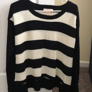 Black and cream sweater